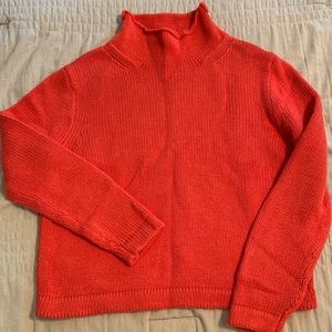 J.Crew mock neck sweater, orange, size small